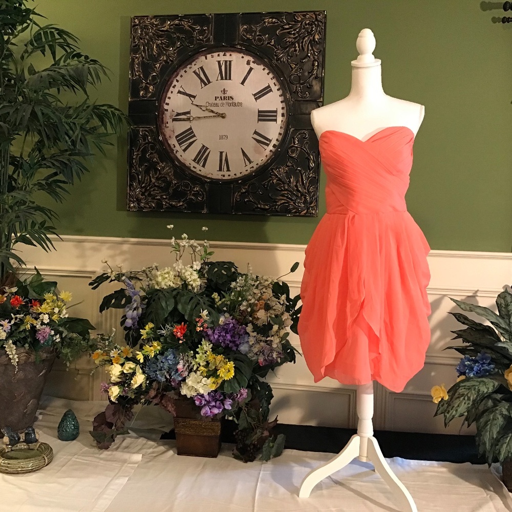 Coral Pink Cocktail party dress homecoming